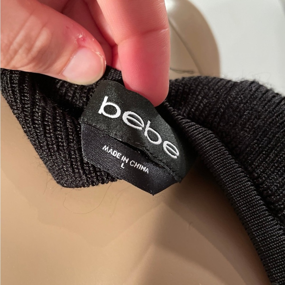 Bebe Bodycon Black Ruffle Dress - Picture 4 of 6